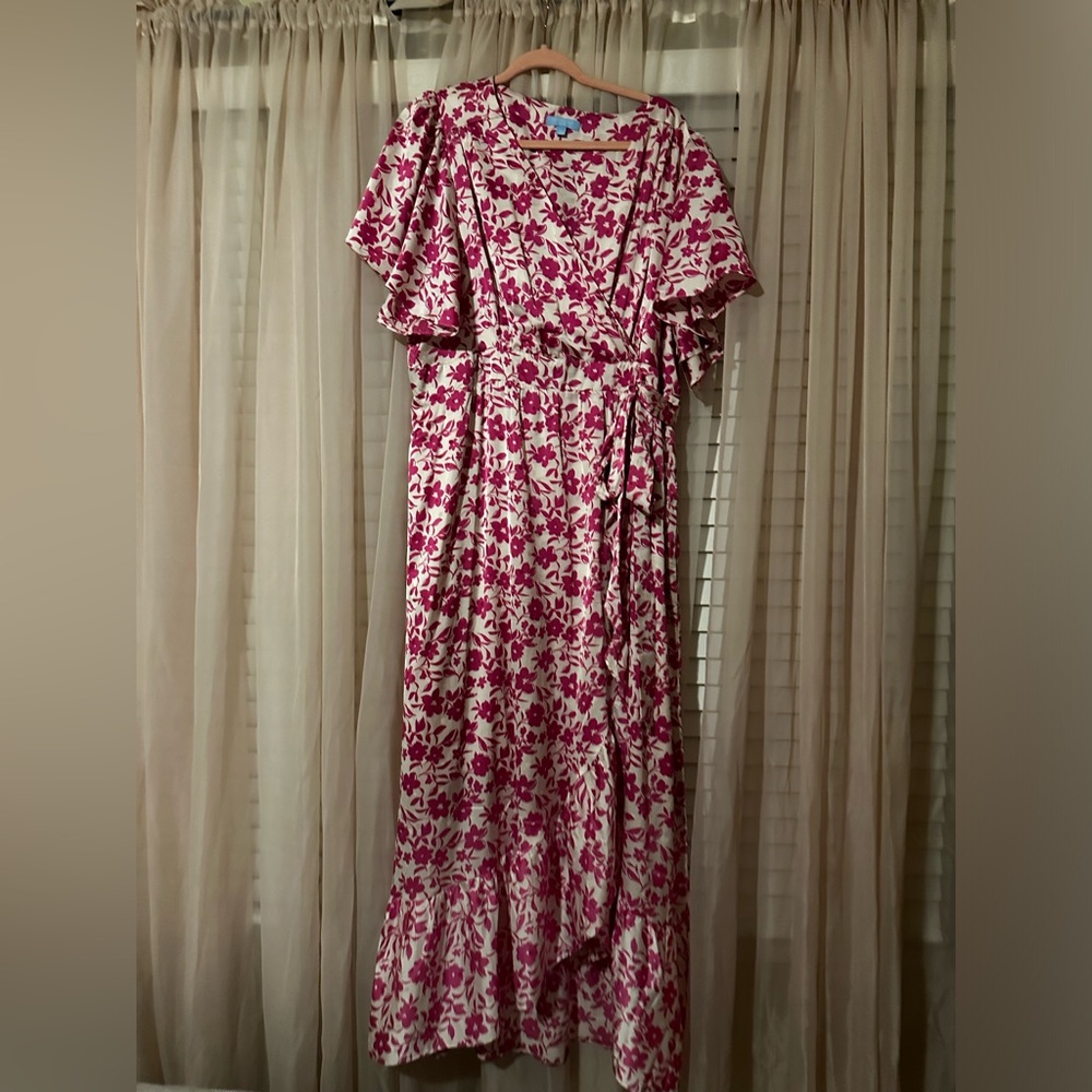 Floral Pink and White Draper James Dress